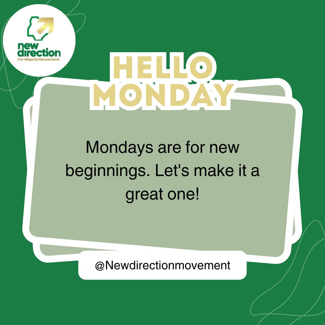 PAAFixNaija's tweet photo. Hello Monday ๐๐พ
A new week. A fresh start. Another opportunity to build the Nigeria we believe in. ๐ณ๐ฌ
Let today be the beginning of bold ideas, active citizenship, and intentional action.
Letโs make it count.
#HelloMonday
#NewBeginnings
#NewDirectionMovement
#ActiveCitizens https://t.co/3Z3Fdm1YcO
