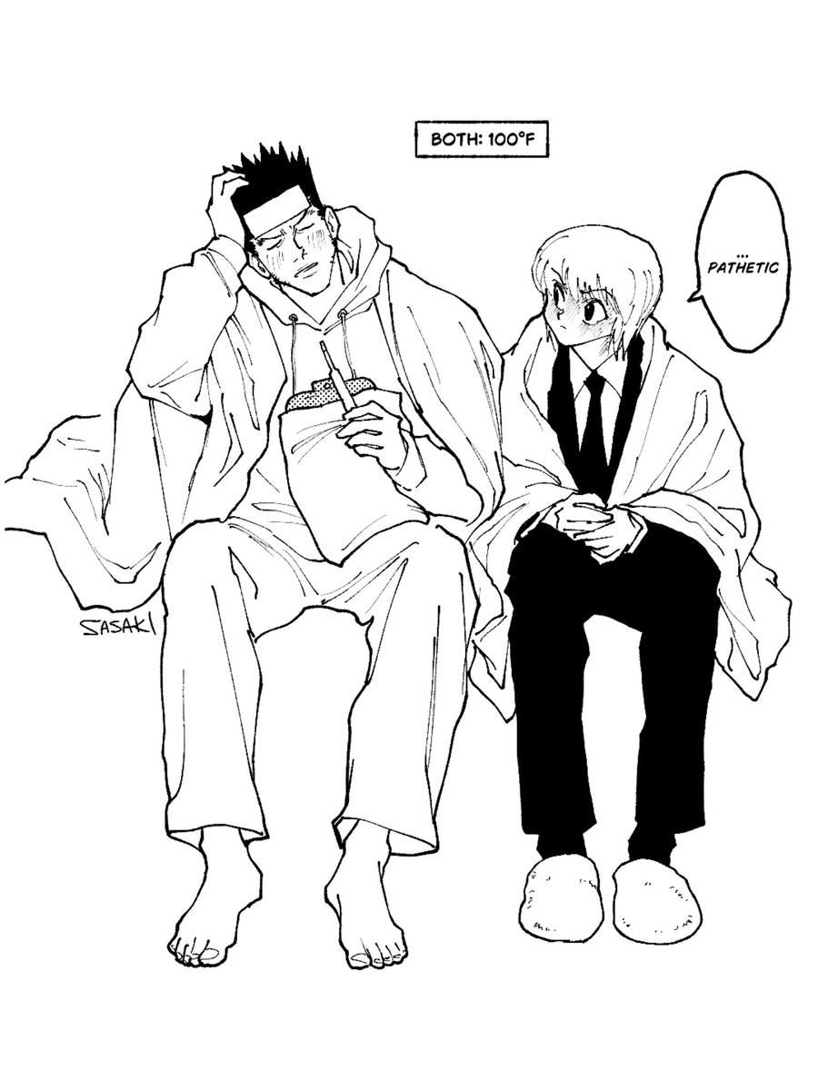 leorio &amp; kurapika, down with a high fever at the same time

#hxhfanart
