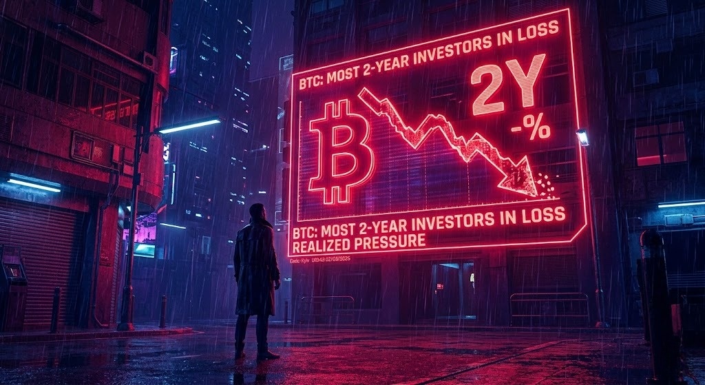 NetGlimpse's tweet photo. Data shows most #Bitcoin investors who bought within the last 2 years are now underwater. This massive #BTC unrealized loss creates heavy resistance, as the #Crypto market faces sustained pressure before a potential final capitulation. https://t.co/2KS2ezfuK8