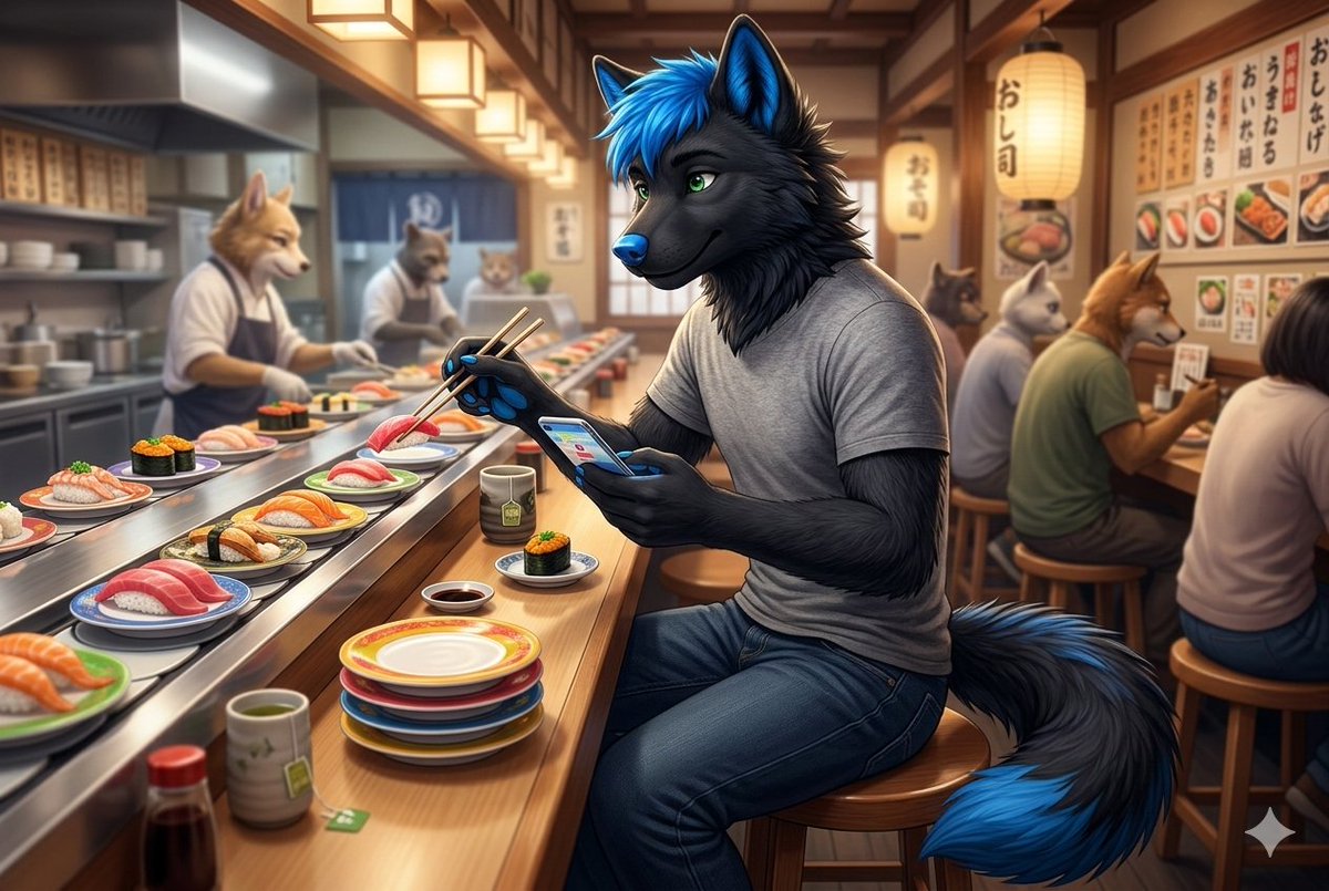 Couldn't help myself... I know I shouldn't be working, yet I am and I definitely shouldn't be out and about..... but I couldn't resist sushi... so Sue me. I just can't sit still!