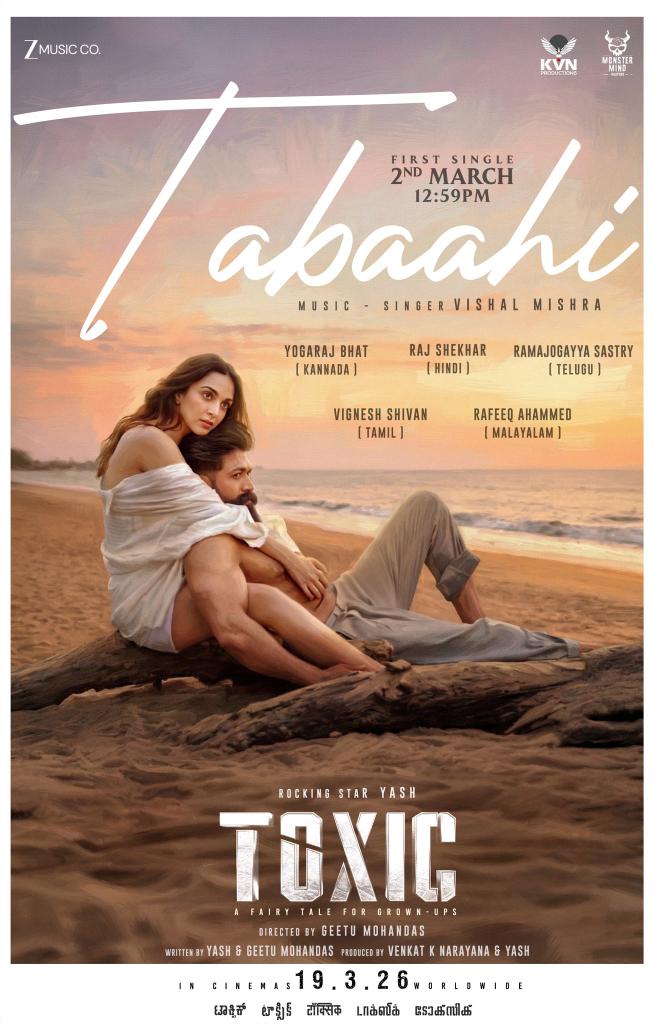krish99199's tweet image. The sound of Tabaahi 🎼
1st song from Toxic Out now 

#ToxicTheMovie #Toxic #tabahi #Yash