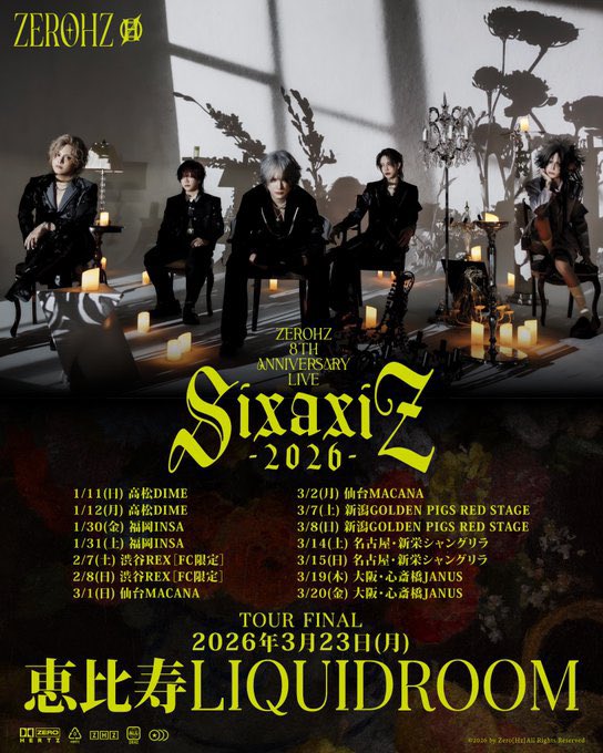 本日(3/2)のマカナは ZEROHZ 8TH ANNIVERSARY LIVE SIXAXIZ-2026- 開場
