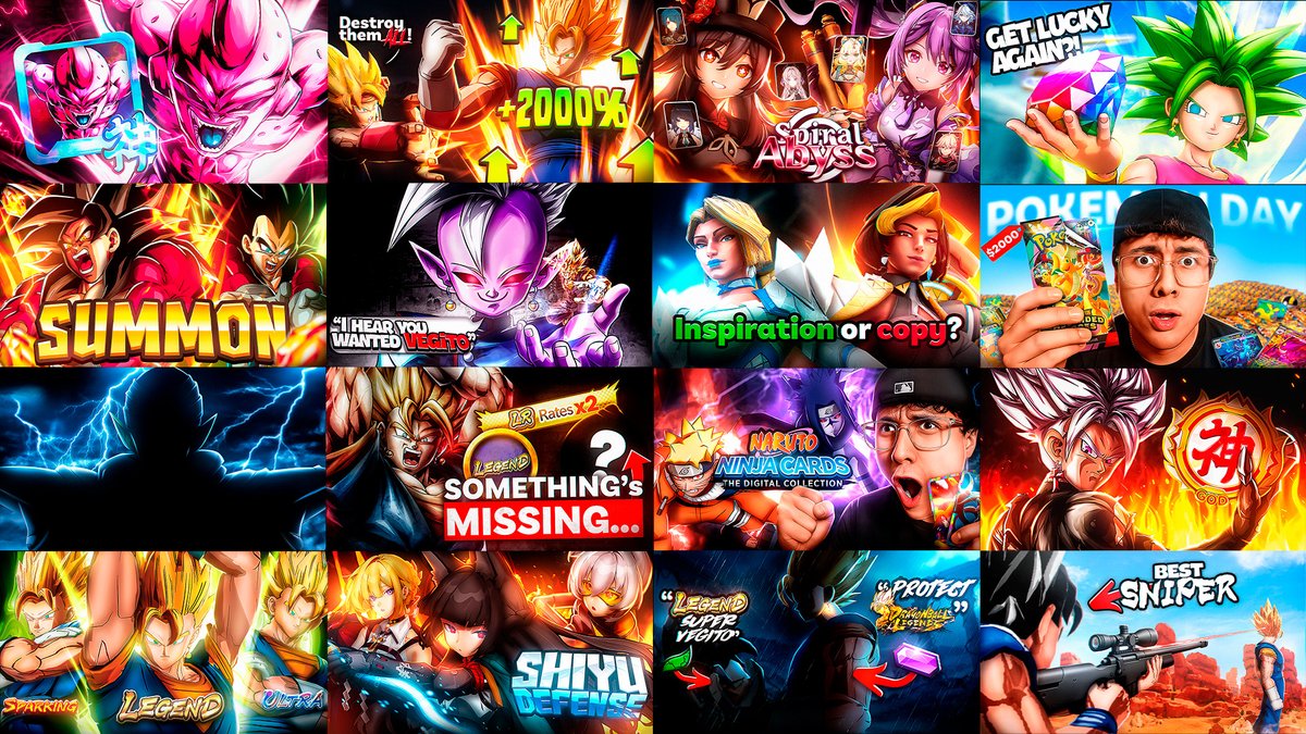 Some February Gaming/Content Thumbnails🎨
With Dragon ball Content, Marvel Rivals and more🎮

Thumbnails requests always open📩