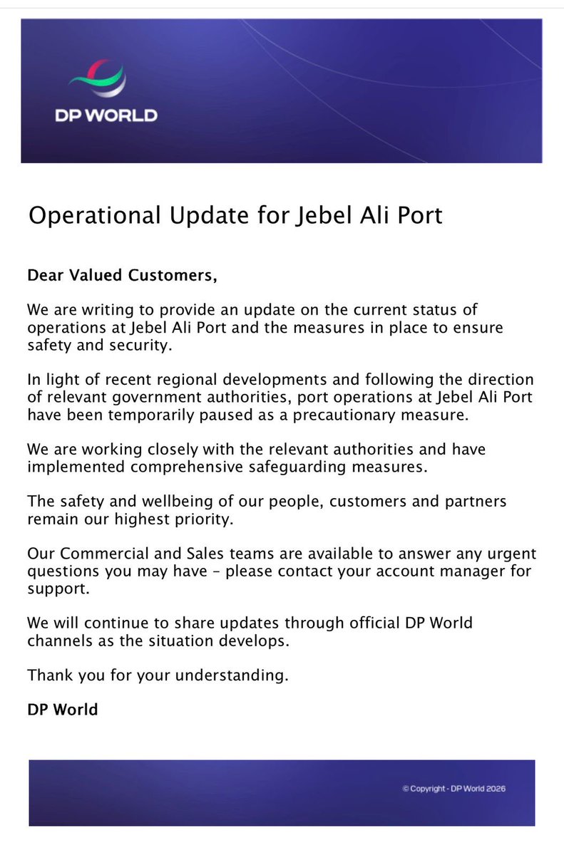 Shinyei_SIN's tweet photo. Dubai Port update https://t.co/fFdl1aiUSn
