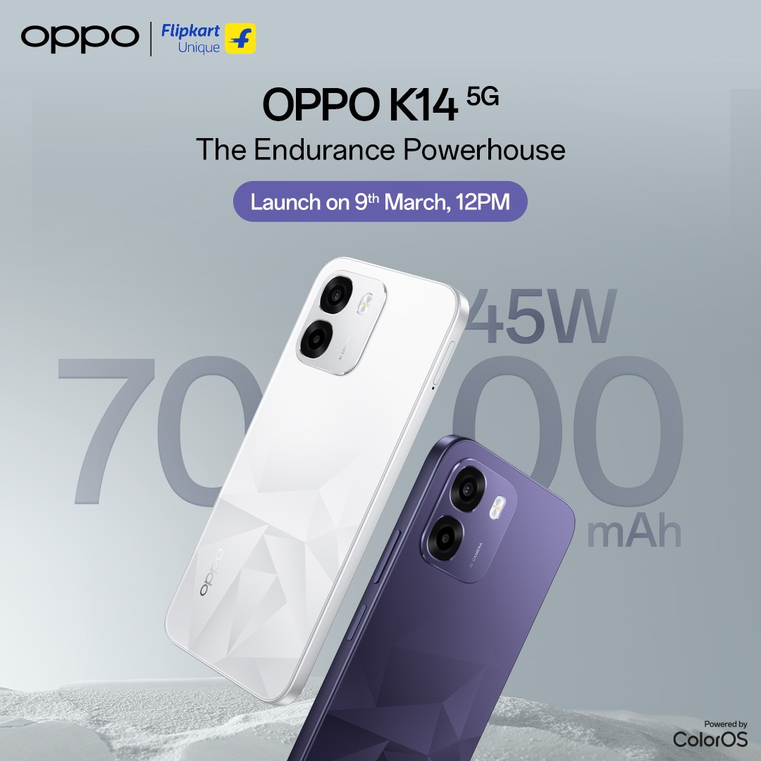 SmarttechnicalR's tweet image. EXCLUSIVE UPDATE 🔥 : The Endurance Powerhouse, the new #OPPOK145G is launching on 9th March, 12PM. Featuring a 7000mAh Large battery and 45W SUPERVOOC™️ Flash Charge, to fuel your all-day hustle.

#OPPOKSeries #MorePowerLessLag