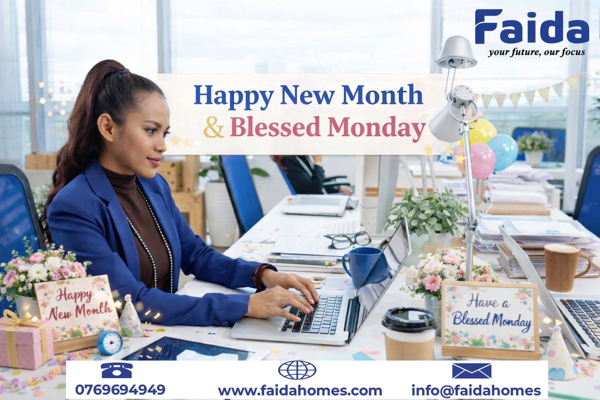 FaidaHomes's tweet photo. Happy New Month &amp; Blessed Monday!
A new month brings new opportunities, fresh goals, and new beginnings. Let’s take the first step toward securing your future today. Talk to us today and start building your future with confidence.
#HappyNewMonth #BlessedMonday #FaidaHomes https://t.co/1Vx77jnDbF