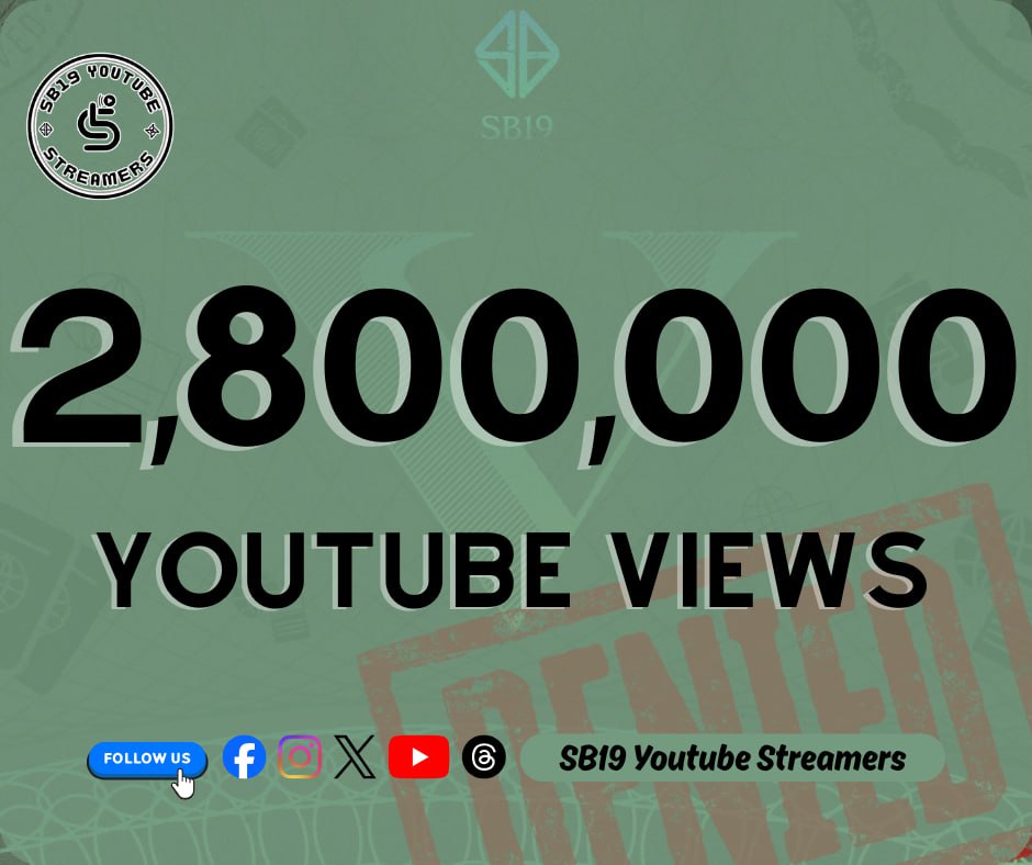 2.8M views for VISA MV! 🔥 

We aren't just crossing lines; we’re redrawing them. Another milestone reached for "VISA," proving that SB19’s strength is a force to be reckoned with. 

Where should we take them next? Back to the MV we go! 🛫

✈️▶️ ow.ly/X80N50YmfYq

STREAM