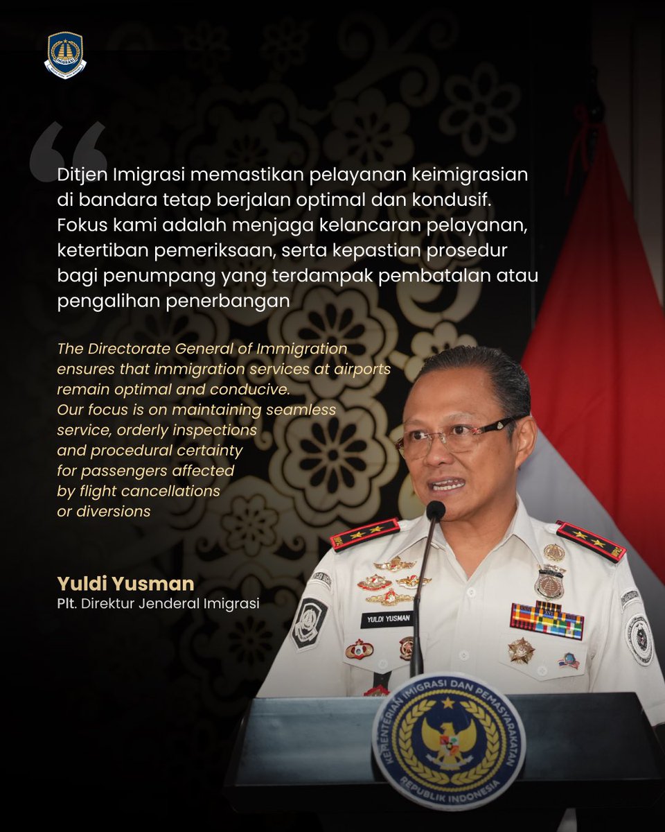 imigrasipml's tweet photo. Ditjen Imigrasi meningkatkan kesiapsiagaan di seluruh TPI Udara menyusul eskalasi konflik militer di Timur Tengah yang memicu penutupan wilayah udara di beberapa negara.

Selengkapnya : https://t.co/D4DmAbA1Qi https://t.co/7Kq9LF9E2n