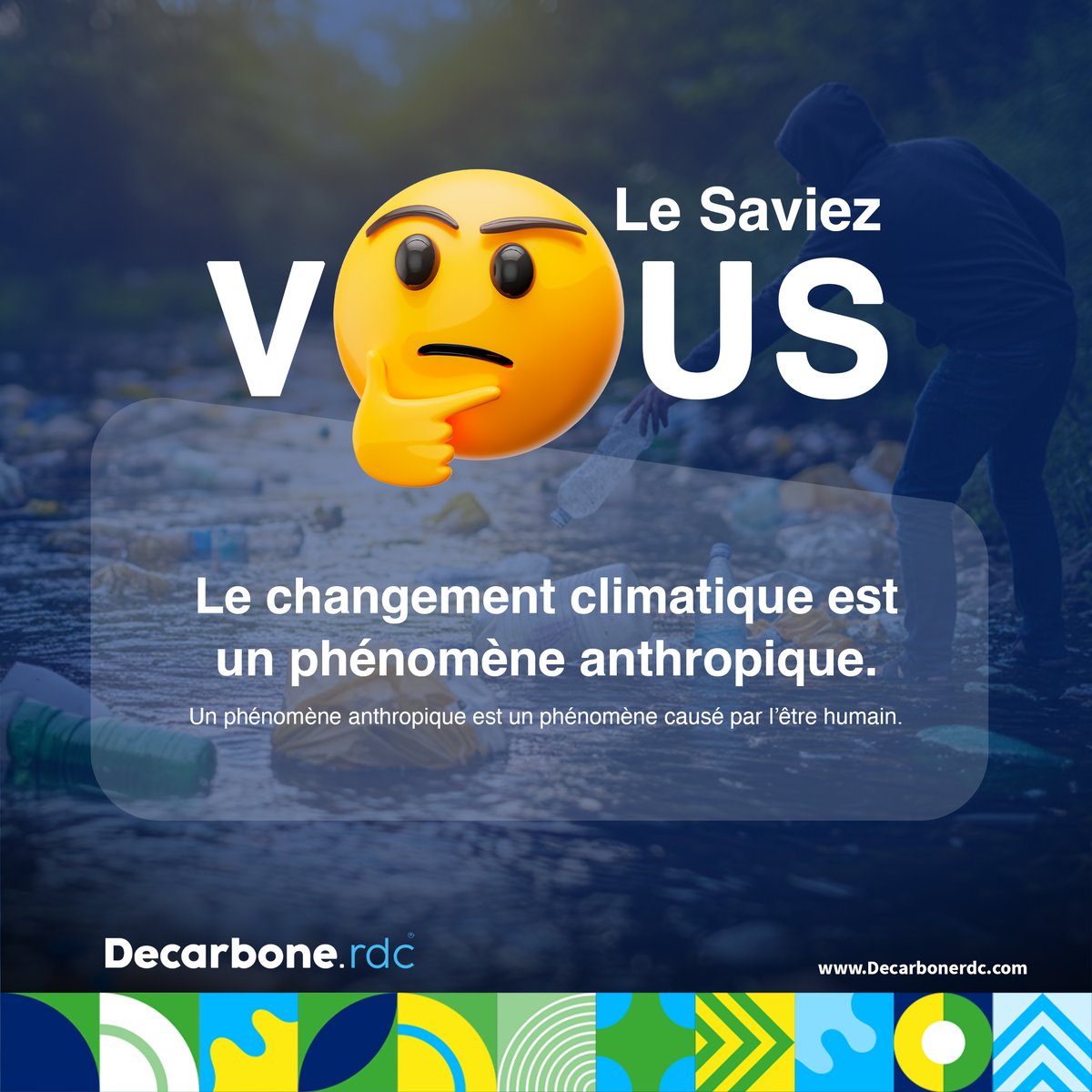 DecarboneRdc's tweet photo. Le saviez-vous ? 🤔
Le changement climatique est causé par l’activité humaine.
Agir aujourd’hui, c’est protéger demain.
#LeSaviezVous #DecarboneRDC #Climat #ActionClimatique https://t.co/ceWxnkGgOZ