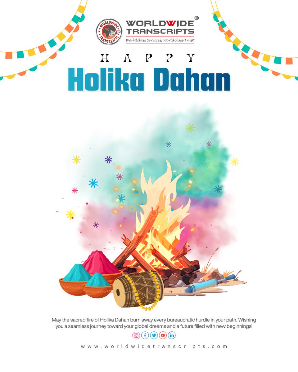 Burning away the distance, one document at a time. 🔥

Let this festive season be the start of your hurdle-free global journey! 🌍✨

#HolikaDahan #NRILife #WorldwideTranscripts #WESCanada #GlobalIndians