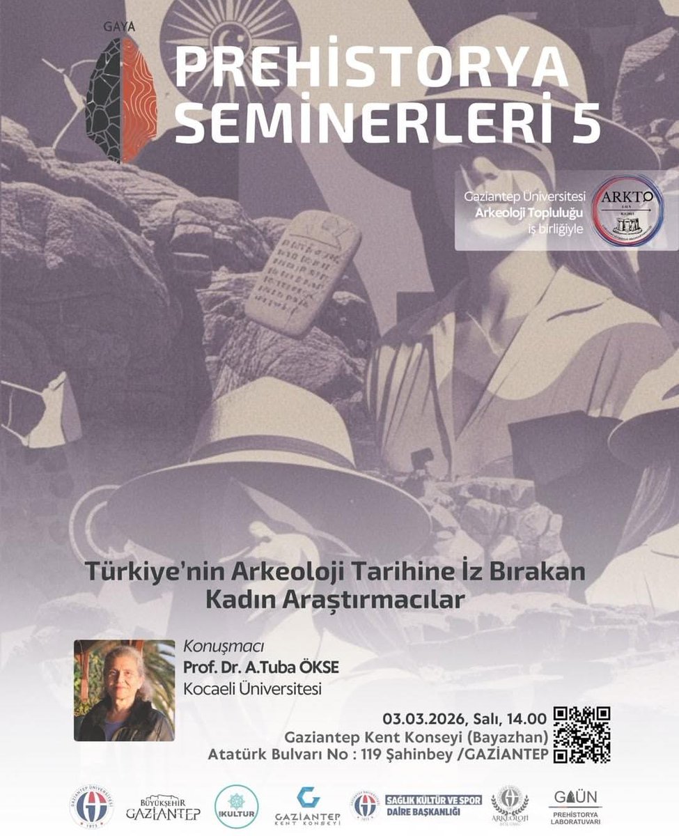 📚 Prehistorya Seminerleri 5 kapsamında bilimsel buluşmalarımız devam ediyor.

Gaziantep Büyükşehir Belediyesi ve paydaş kurumlarımızın iş birliğiyle düzenlenen seminer serimizin beşinci programında, Kocaeli Üniversitesi öğretim üyesi Prof. Dr. A. Tuba Ökse konuşmacı olarak yer