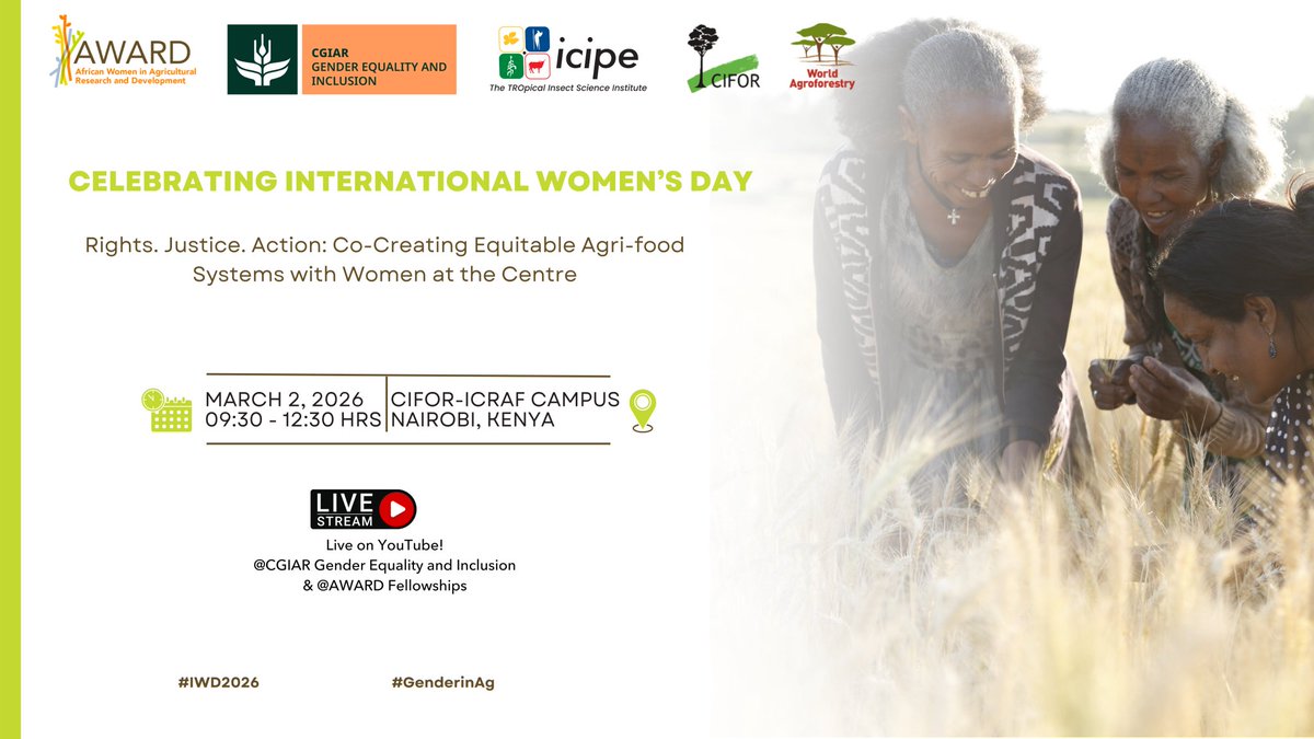 MsSharonAtieno's tweet photo. Women deliver in food systems yet progress to close gender gap in the sector remains slow.
#IWD2026 
#GenderinAg
@CGIARgender 
@ncdehaan 
@MeshaScience https://t.co/6nyZG6gOfu