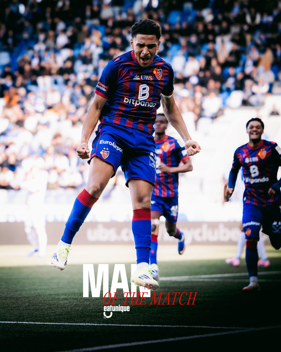 FCBasel1893's tweet photo. 𝑴𝑨𝑵 𝑶𝑭 𝑻𝑯𝑬 𝑴𝑨𝑻𝑪𝑯 🏅

Presented by https://t.co/yZj3M6E7Iz 

#rotblaulive #FCBasel1893 #AlliZämme #imRotblaueRusch https://t.co/scN9QONeA9