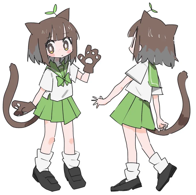 #自分で生み出した一次創作オリジナルキャラを流そう ぱっつんちゃん 季節等によって姿が変わる時があります(過去絵)