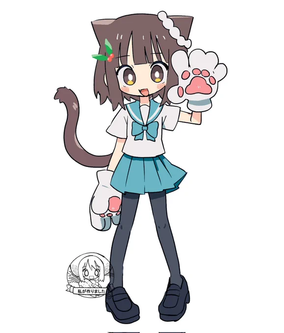 #自分で生み出した一次創作オリジナルキャラを流そう ぱっつんちゃん 季節等によって姿が変わる時があります(過去絵)
