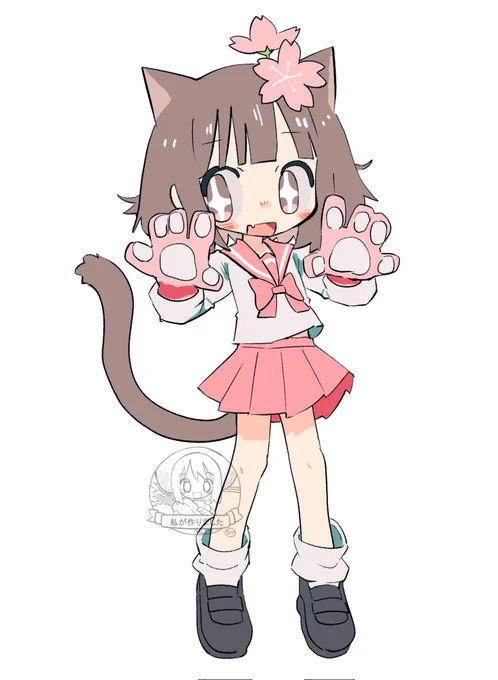 #自分で生み出した一次創作オリジナルキャラを流そう ぱっつんちゃん 季節等によって姿が変わる時があります(過去絵)
