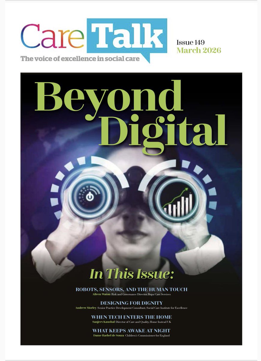 CareTalkMag's tweet photo. The March 2026 issue of Care Talk Magazine is out now!

This edition looks at 𝐁𝐞𝐲𝐨𝐧𝐝 𝐃𝐢𝐠𝐢𝐭𝐚𝐥
 - asking what all this talk of technology, data &amp; transformation really means for social care

https://t.co/zF6thzBwAK #ThankYouSocialCare https://t.co/rA5VHyZnvC