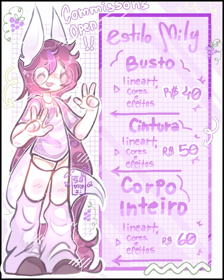 ssamyzi's tweet photo. helooo preços atualizados da tabela de comissões depois de muuuito tempo!✨️
rede nova e projetos pra volta do canal! :D
tô animada pras novas artes e pessoas doces que sempre compram comigo!
tô disponível! obrigado pela atenção queridinh★s!!🐇🪽 

sz https://t.co/W9QIaNWOji