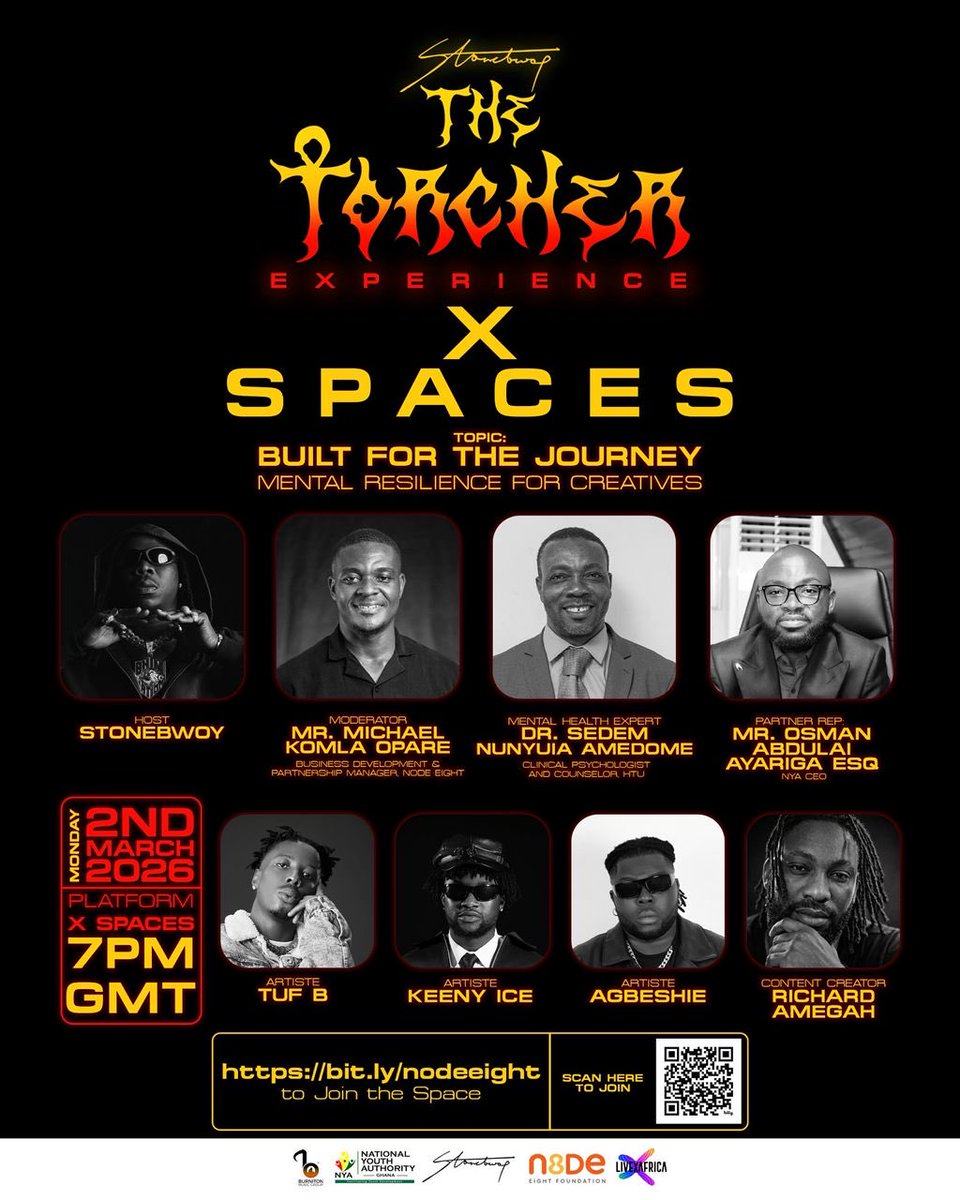 AshesAdams's tweet photo. @stonebwoy hosting @its_tufb @AgbeshieMusic @KeenyIce today on his X Space ….join for a great conversation🔥🔥 #TheTorcherExperience #Bhim #AshGeng #Jamtown https://t.co/tCZ4wNwPbU