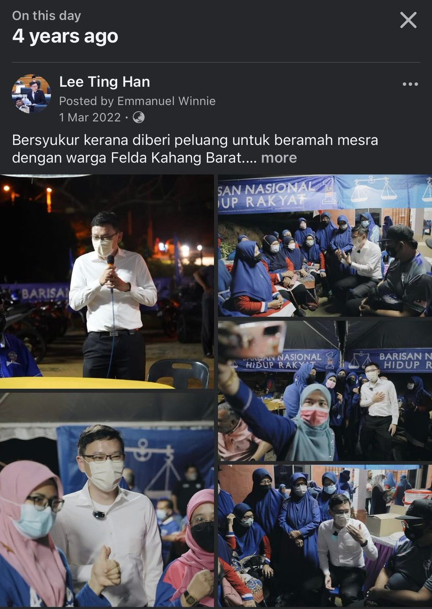 LeeTingHan90's tweet photo. Program Buka Puasa yang ke-4 DUN Paloh hari ini berlangsung di Felda Kahang Barat dalam suasana penuh ukhuwah dan kebersamaan. Kebetulan, hari ini juga genap 4 tahun sejak pertama kali saya menjejakkan kaki ke bumi Felda Kahang Barat. Banyak kenangan, banyak perbincangan, dan juga usaha yang telah kita gerakkan bersama sepanjang tempoh tersebut. Perjalanan ini bukan hanya tentang projek, tetapi tentang membina kepercayaan dan memastikan setiap suara penduduk didengari.

Pada majlis hari ini, kami turut membentangkan beberapa usaha menaiktaraf infrastruktur yang telah dan sedang dilaksanakan, antaranya:

• Menaiktaraf sistem perparitan di Jalan Langsat dan Jalan Rambutan
• Kerja menurap dataran parkir Balai Aktiviti Masyarakat
• Membaik pulih dan menaiktaraf bumbung serta pagar Sekolah Agama Felda Kahang Barat
• Pembinaan susur gajah berbumbung dan naik taraf pondok menunggu murid di SK Felda Kahang Barat
• Projek infrastruktur taman permainan serta pemasangan penutup longkang
• Membina semula sistem parit serta kerja menggantikan culvert
• Pemasangan guard rail di persimpangan masuk Felda Kahang Barat

Selain itu, kita juga telah melaksanakan baik pulih Dewan Felda Kahang Barat sebagai pusat aktiviti komuniti, dan tahun ini mengusahakan pemasangan 10 unit lampu solar di susur keluar masuk Felda Kahang Barat serta menyediakan peruntukan bagi lampu elektrik konvensional demi keselamatan dan keselesaan penduduk.

Dalam masa yang sama, kebajikan warga Felda terus diberi perhatian melalui Bantuan Bakul Makanan khas Felda dan pelbagai inisiatif di bawah agenda Segalanya Felda supaya tiada yang tercicir daripada arus pembangunan.

Empat tahun ini hanyalah permulaan. Mudah-mudahan kami akan terus berusaha dan menggandakan ikhtiar untuk Felda Kahang Barat, bukan sahaja dari segi infrastruktur, tetapi juga peluang ekonomi, kebajikan dan masa depan anak-anak Felda. Semoga setiap langkah kecil yang kita ambil hari ini menjadi amal jariah dan membawa kebaikan berpanjangan.

#DUNPaloh
#FeldaKahangBarat
#BangsaJohor
#MajuJohor