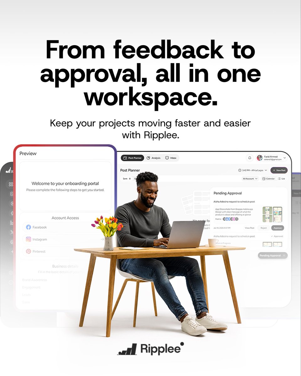 Rippleeio's tweet photo. Your creative work depends on how easily you get feedback.

Many agencies waste time trying to get client input from emails, chats and shared drives which only creates confusion.

With Ripplee, feedback and approvals stay in one place, work moves faster and everyone stays aligned https://t.co/GFru8q1Q0t