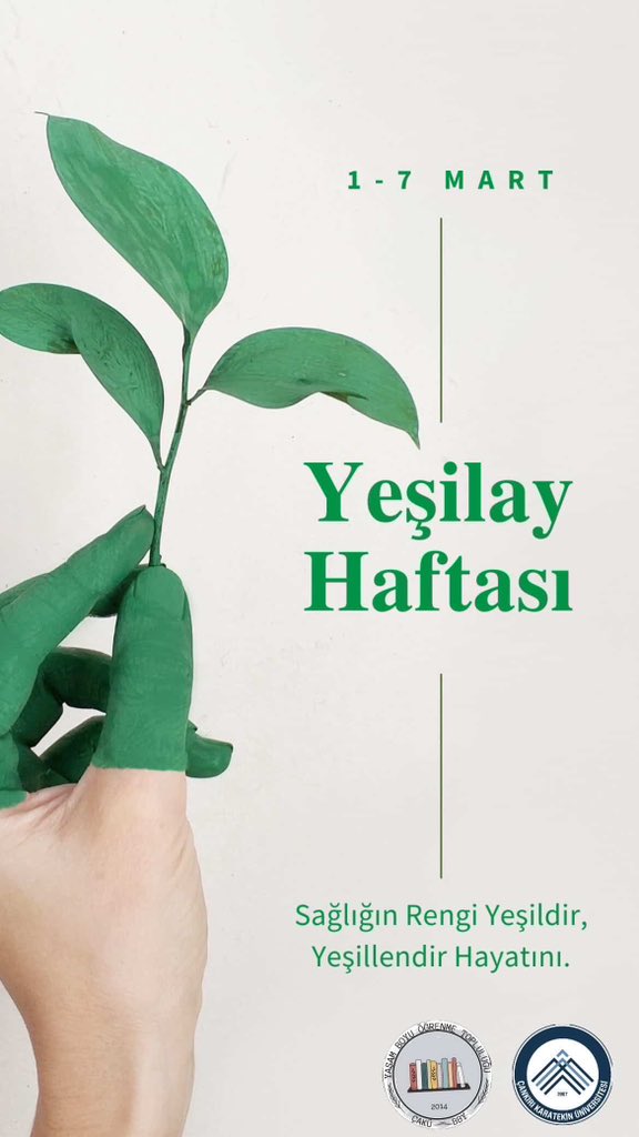 BbyCaku's tweet photo. 1–7 Mart #YeşilayHaftası 💚  
Sağlıklı bir gelecek; bağımlılıklardan uzak, bilinçli ve güçlü bireylerle mümkün.  
Hayatını yeşillendir, sağlığını koru! 🌱  

#SağlıklıYaşam #BağımsızGelecek #Yeşilay https://t.co/87uOWxprq0