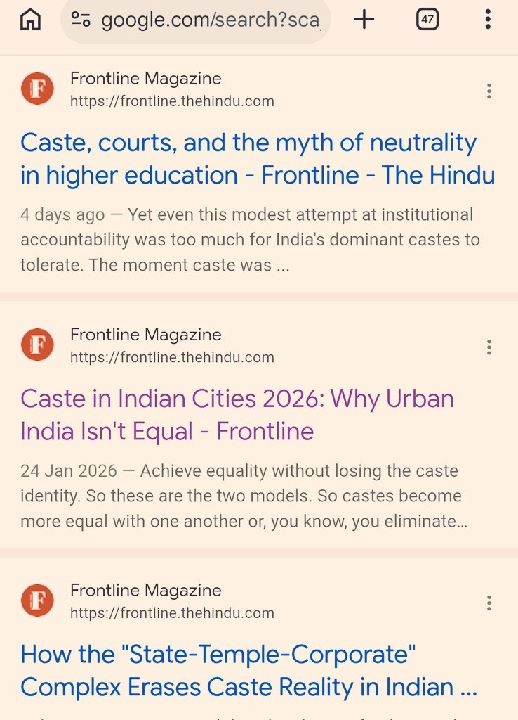 Caste! Caste! Caste!
 
That's what they do all the time.

This is how casteism is spread.!!
This Frontline Magazine is expert in it.

"The Hindu" group has got issues with Hindu community it seems!!

#BoycottTheHinduGroup