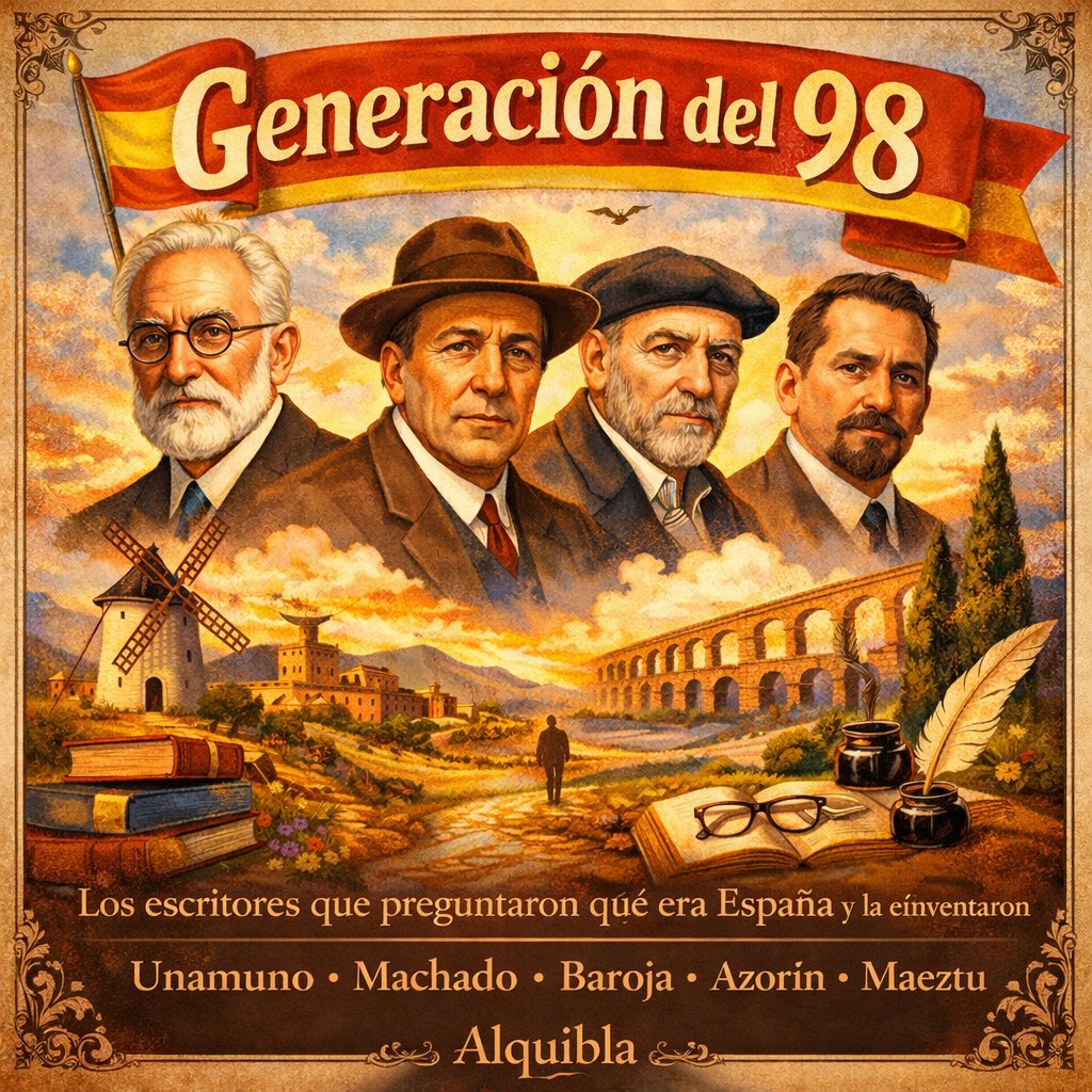 La Generación del 98: autores, características y obras principales
alquiblaweb.com/2026/03/02/la-…

#GeneracionDel98 #LiteraturaEspañola #MiguelDeUnamuno #AntonioMachado #PíoBaroja #Azorín #RamiroDeMaeztu #HistoriaDeEspaña #CulturaEspañola #AmantesDeLosLibros #Lectores #Libros