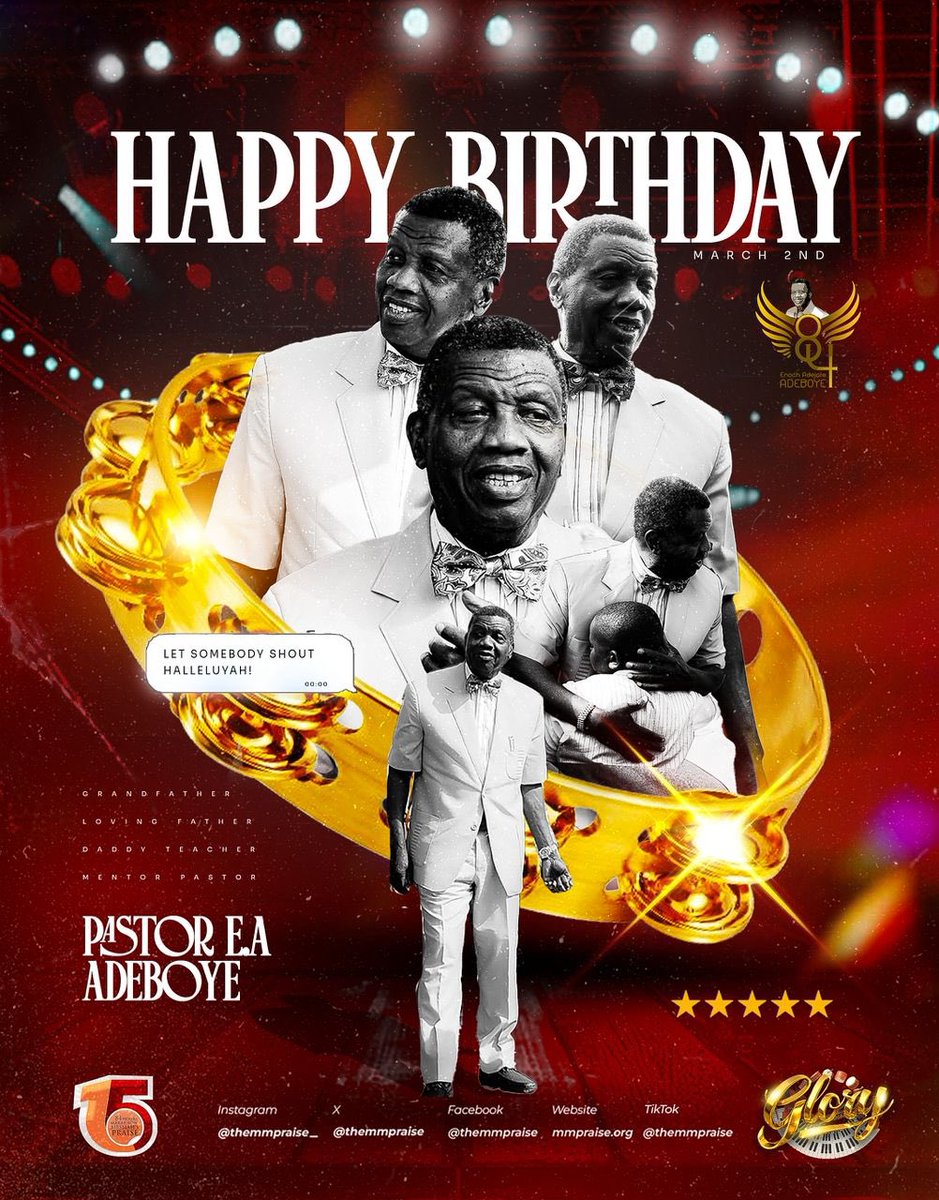 Happy Birthday to a father who embodies this promise! Daddy G.O., we thank God for the GLORY that shines through your humility.

We pray that your path continues to shine brighter and brighter unto the perfect day.

#EAA84 #84HoursMMPraise #MMPraiseAt15 #TheMMPraise