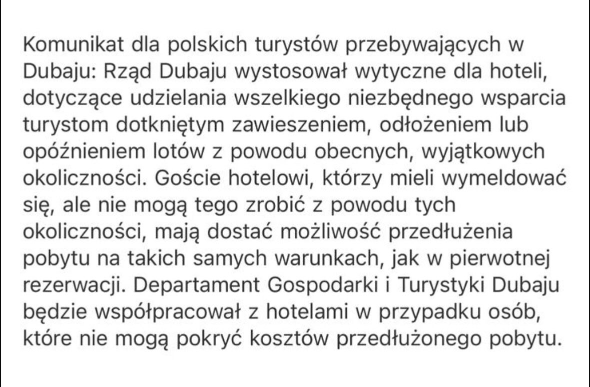 BartoszLewand20's tweet photo. Panie @adamSzlapka, czy prawdą jest informacja, która do mnie przed chwilą trafiła od Polaka w Dubaju, że konsulat odbiera telefonu dopiero od godz. 8, ale czasu polskiego, a zatem od 11 czasu lokalnego?  

Oczywiście przez cały weekend nikt nie pracował i nie było żadnych informacji poza mailem („Odyseusz”) w stylu „wujka-dobra rada”, aby rodacy „zostali w domu”, a jak czegoś chcą to mają numer telefonu do konsulatu, który nie działa?

BTW, co prawda informujecie, że rząd Dubaju będzie płacił za hotele polskim turystom, ale podobno nigdzie już nie ma miejsc i ludzie sami szukają mieszkań prywatnie.

Niezły profesjonalizm.