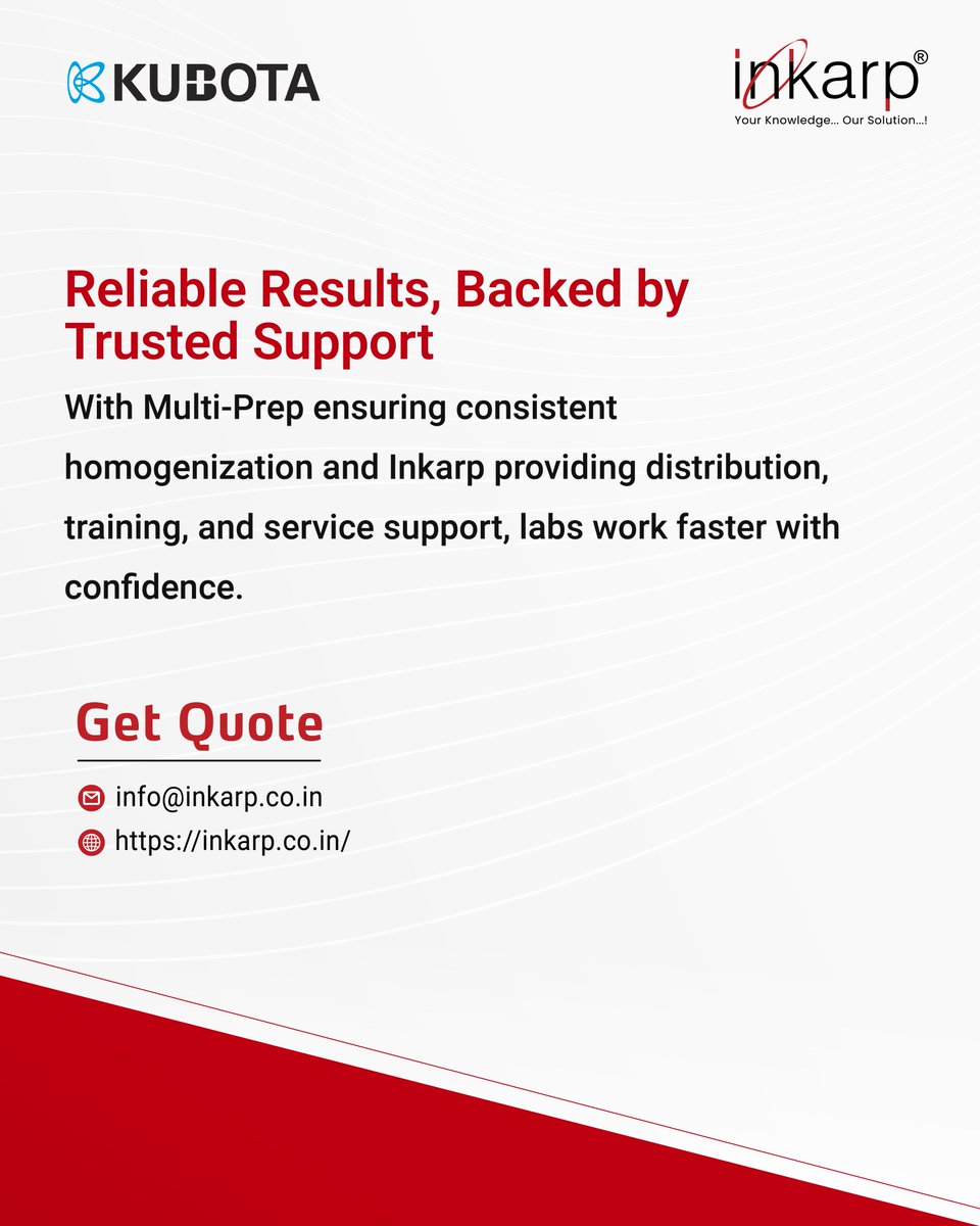 inkarpindia's tweet image. Industrial-scale precision with Kubota 9942.
High-capacity, temperature-controlled centrifugation for pharma &amp;amp; research labs.
Get Quote:
 info@inkarp.co.in
 inkarp.co.in/verticals/gene…

#Kubota9942 #Centrifuge #LabEquipment #Inkarp