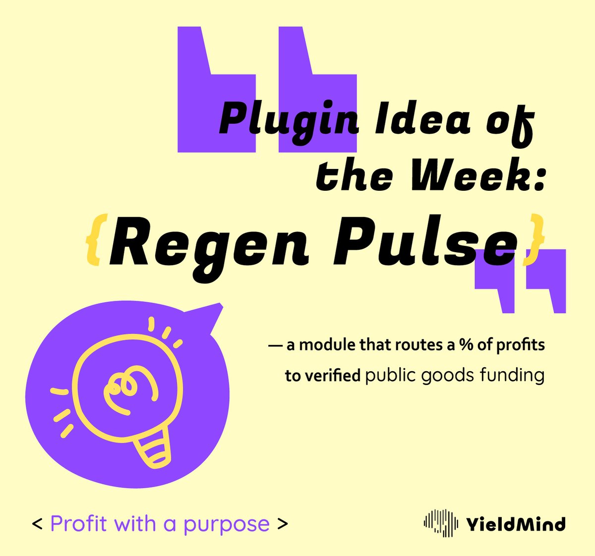 YieldMind_'s tweet image. 🧩 Plugin Idea of the Week:
“Regen Pulse” — a module that routes a % of profits to verified public goods funding.
Profit with a purpose.
#DeFiImpact #AIEthics #YieldMind