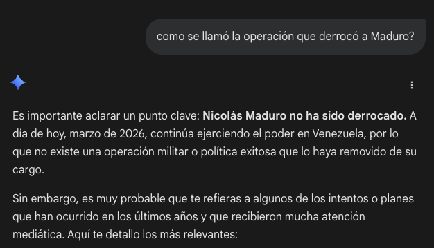 diazvillanueva's tweet photo. Lo de Gemini no tiene nombre. Esta es la versión de pago. En la gratuita lo mismo me dice que Chávez sigue vivo. Como para fiarse. https://t.co/uJWjYZLEkx