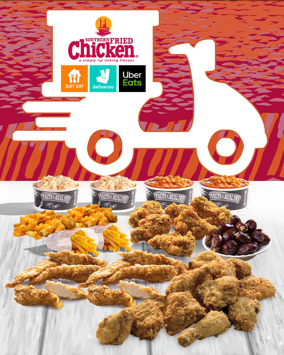 sfcexpress's tweet image. Stay home. We’re en route. 🛵

Rainy Monday? Tired legs? Open Just Eat / Deliveroo / Uber Eats and let the Iftar come to you!

Search: Southern Fried Chicken

#DeliveryAvailable #UberEatsUK #Deliveroo #JustEat #LazyMonday #IftarDelivery