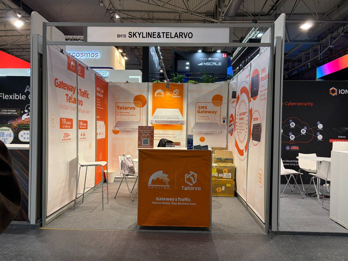 Telarvo's tweet photo. MWC Barcelona 2026 – Booth 6H10

Skyline and Telarvo will be showcasing our latest products at MWC Barcelona 2026:

• SMS gateway infrastructure

• VoIP gateway hardware

• SIM-based global SMS routing procurement network

We are actively engaging with:

✔ Carriers

✔ Aggregators

✔ SMS wholesalers

✔ SIM card resource providers

If you have infrastructure optimization or SIM card monetization plans in place for 2026, please visit our booth 6H10 to discuss your needs.

Ready? See you at MWC!

https://t.co/yhWVHJstfD
https://t.co/aaazw2u3Sl

#MWC2026 #telecominfrastructure #SMS #VoIP #SIM