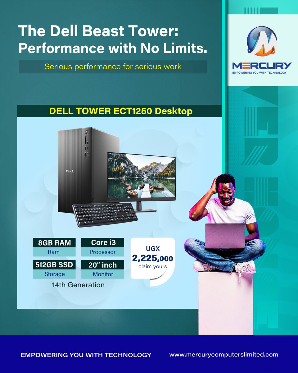 mercuryuganda's tweet photo. Power through anything with the Dell Beast Tower—lightning‑fast, reliable, and built for serious gaming, creating, and heavy workloads.

Contact Us; 
https://t.co/QHD8z2uqtk
https://t.co/5Q91YeJQjX

#desktops #monitors #creatorsearchinsights #officebestie #delltower #flashsales https://t.co/4uOrSrXP6T