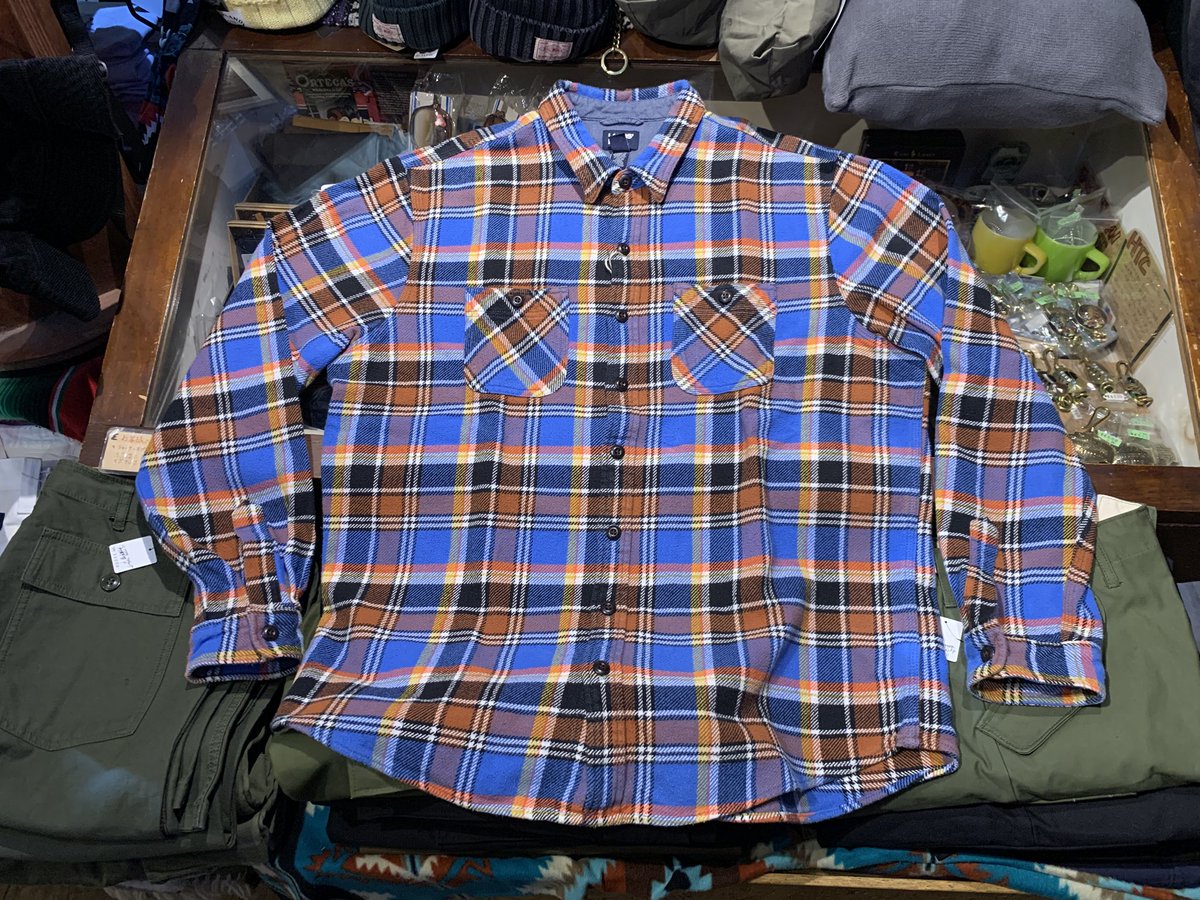 USED LANDS END Heavy Flannel Check Shirts Size XL XL〜XXLぐらい