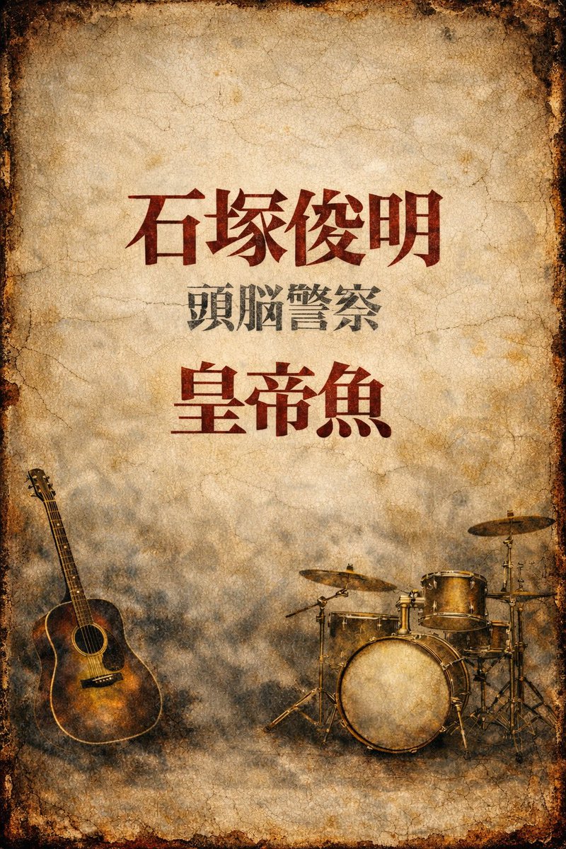 ROYAL_FISH's tweet photo. 2026 6/20(土) 学芸大学APIA40
石塚俊明dr(頭脳警察),皇帝魚vo,g
決まりました。詳細はAPIA40の月間スケジュールにて後日、お楽しみにッ！ https://t.co/vo0U9R1w2N