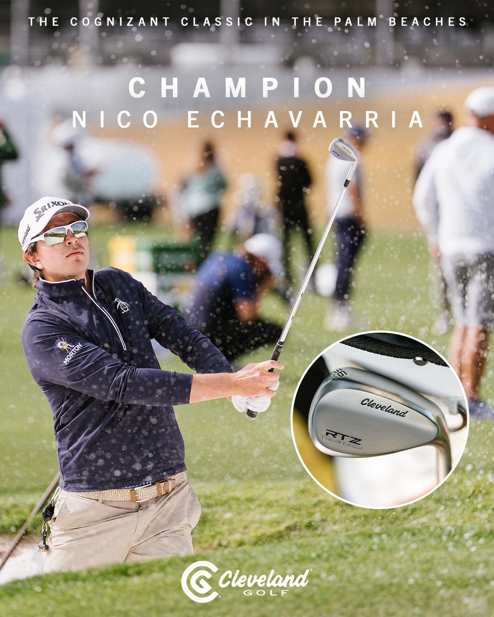 ClevelandGolfEu's tweet photo. Nico Echavarria makes it a glorious double for players gaming RTZ Tour Rack wedges on Sunday, securing a 3rd PGA TOUR title at The Cognizant Classic in The Palm Beaches. Check out the Colombianโs winning wedge setup.๐จ๐ด๐
#RTZWedges #shortgamestrong #golfperformance #pgatour https://t.co/Rv6Xj6ZJco