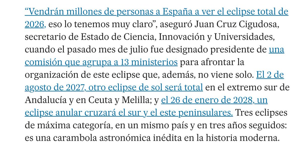sombradoble's tweet image. Se acerca el #ECLIPSE‼️🌚
A las 20,30 del 12 de agosto, un fenómeno astronómico que durará menos de 2 minutos, y atraerá a millones de visitantes a …, casualidades del destino, la España deshabitada.
Para la mayoría de los europeos vivos, no volverá a haber una mejor ocasión de