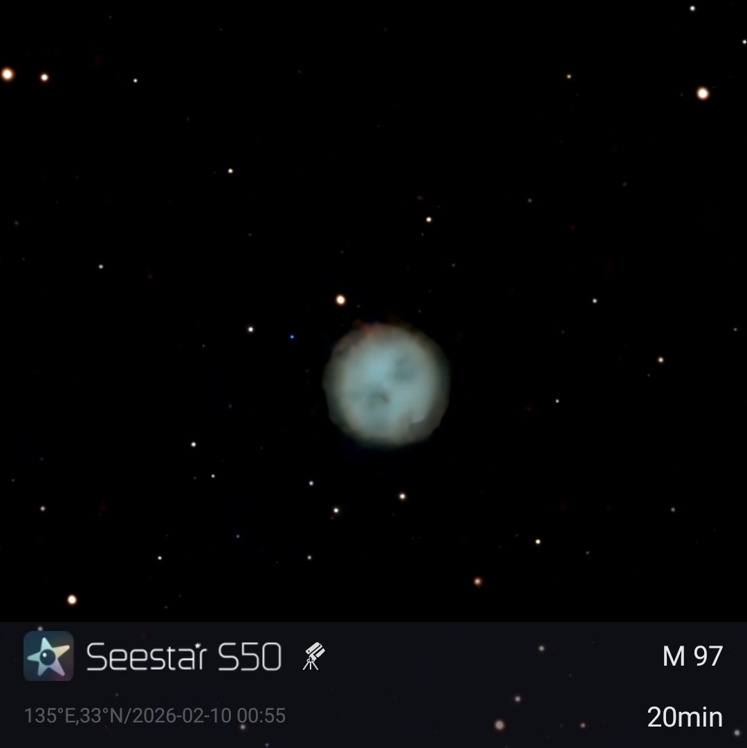 s76689153's tweet photo. この週末は星は見えたけれども花粉と月明かりでナローバンドフィルターでも無理でした。なので、seester s50のネタをこつこつ上げていきます
フクロウ星雲 #seester https://t.co/aZBQRV2HG3