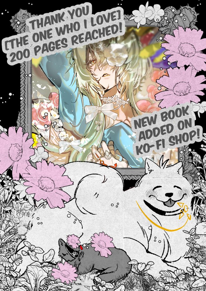 #phainaxa 

200 pages milestone reached for Phainaxa comic [The One Who I Love]! Thank you very much! The comic log is also updated to newest page~ 

The new book [69 Anaxa in Flower Labyrinth] is now added to k0fi

⭐ all links on reply! ⭐