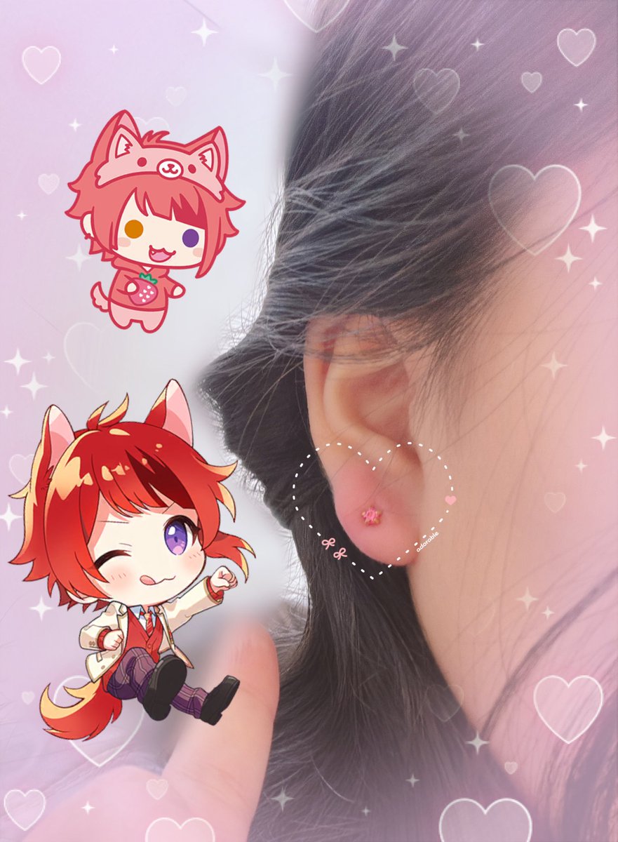 卒業&ピアス開けました！！！ 莉犬くんのピアス早くつけられるように