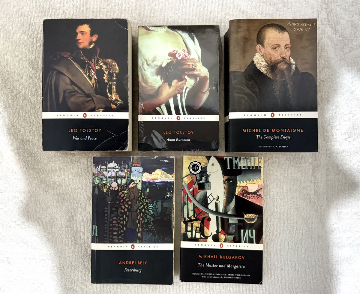 books on my wishlist that i recently acquired! book haul book thrift

tolstoy
bely (bugaev)
bulgakov
montaigne
