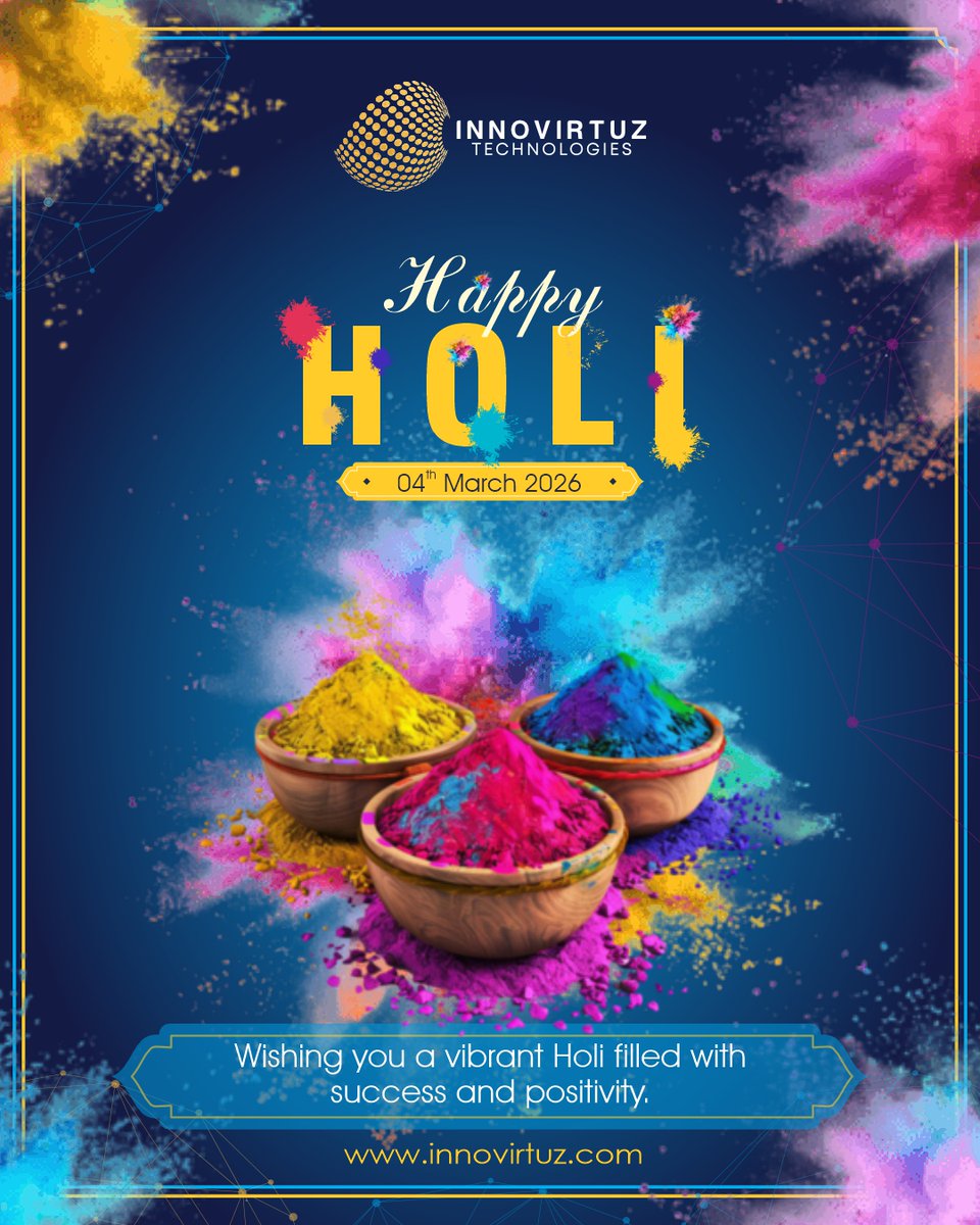 innovirtuz's tweet photo. May your life be filled with bright opportunities, secure systems, scalable growth, and endless success.
Happy Holi! 

#HappyHoli #InnovirtuzTechnologies #FestivalOfColors #ColorYourFuture #DigitalTransformation #TechWithCreativity #InnovationSpirit #SecureSmartScalable #Holi2026 https://t.co/dPNnUMNfBB