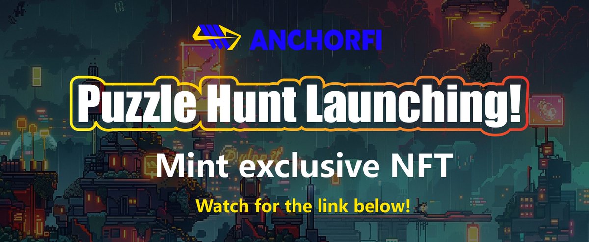 🎮 “AnchorFi Puzzle Hunt” begins this week!
Collect 5 fragments to mint a full NFT reward — some lucky winners will get boosted airdrops!

Watch for the launch link 👇

#AnchorFiPuzzle #RWAQuest