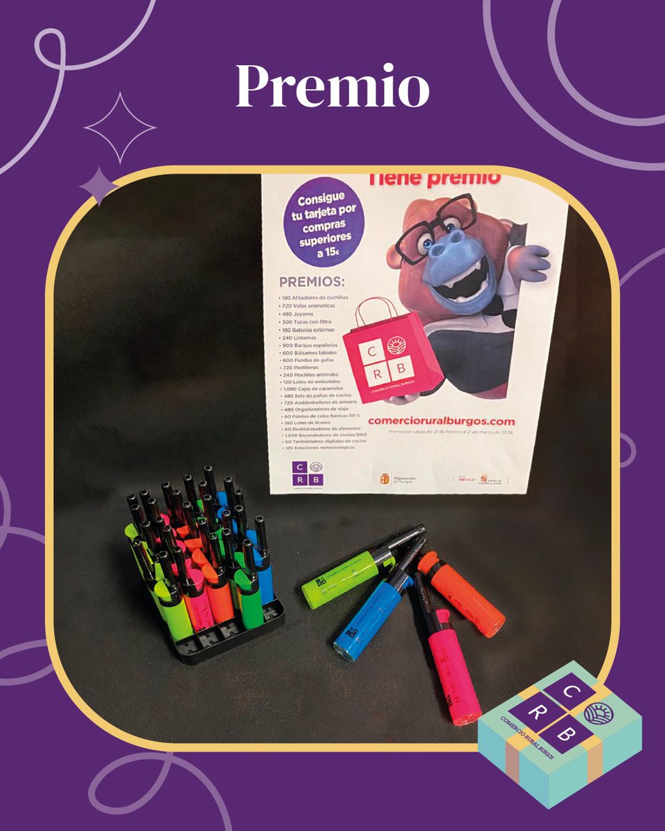 ComercioRural's tweet photo. ¡Más premios! Pueden ser tuyos participando en el VII Compra y Gana!!

🎁 Tazas con filtro
🎁 Encendedores de cocina

#compraygana #sorteo #comerciorural #comercioburgos #burgosrural #premios https://t.co/SVP3kP0Pj9