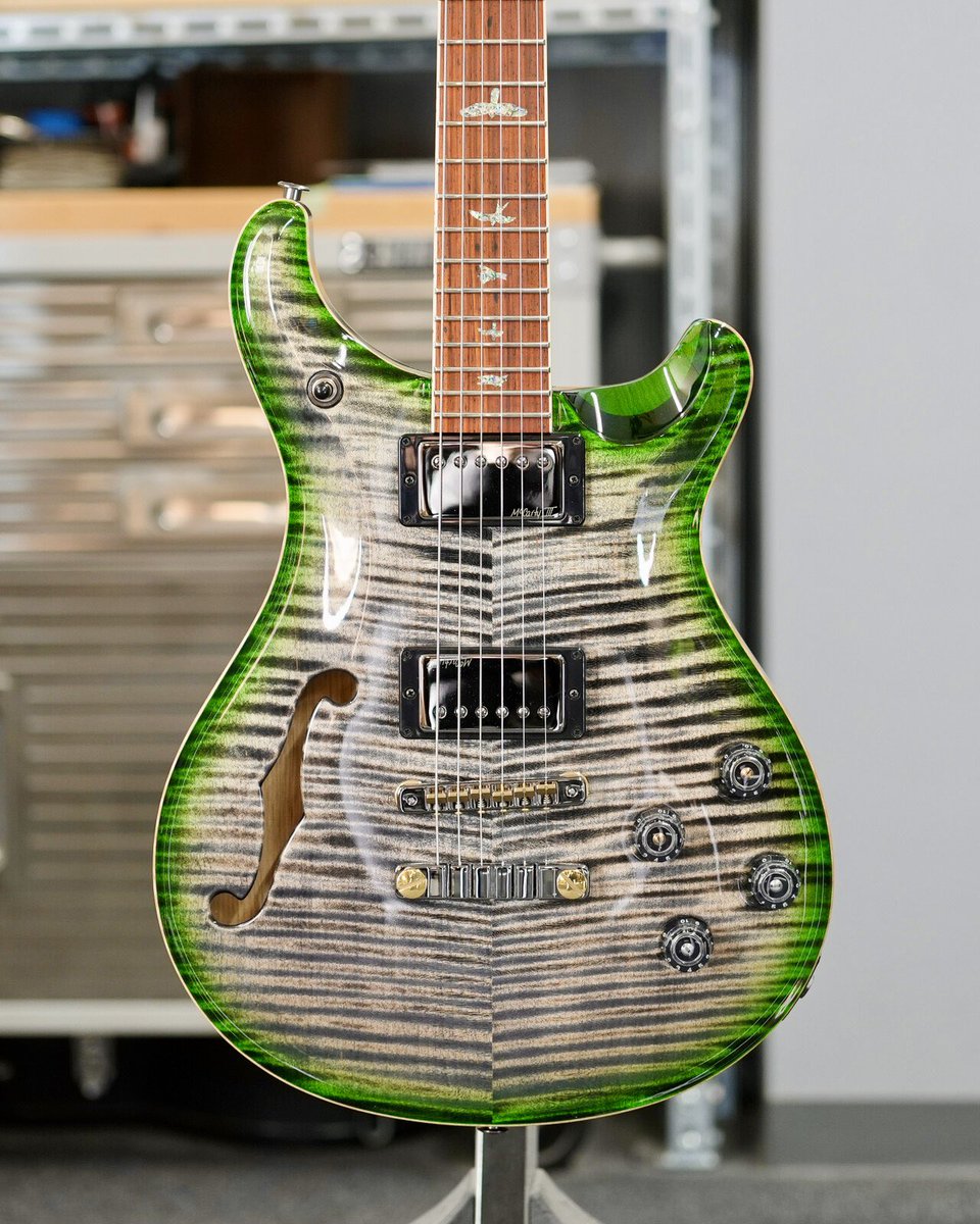 Wood Library McCarty 594 Semi-Hollow // Charcoal Jade Burst】 Top