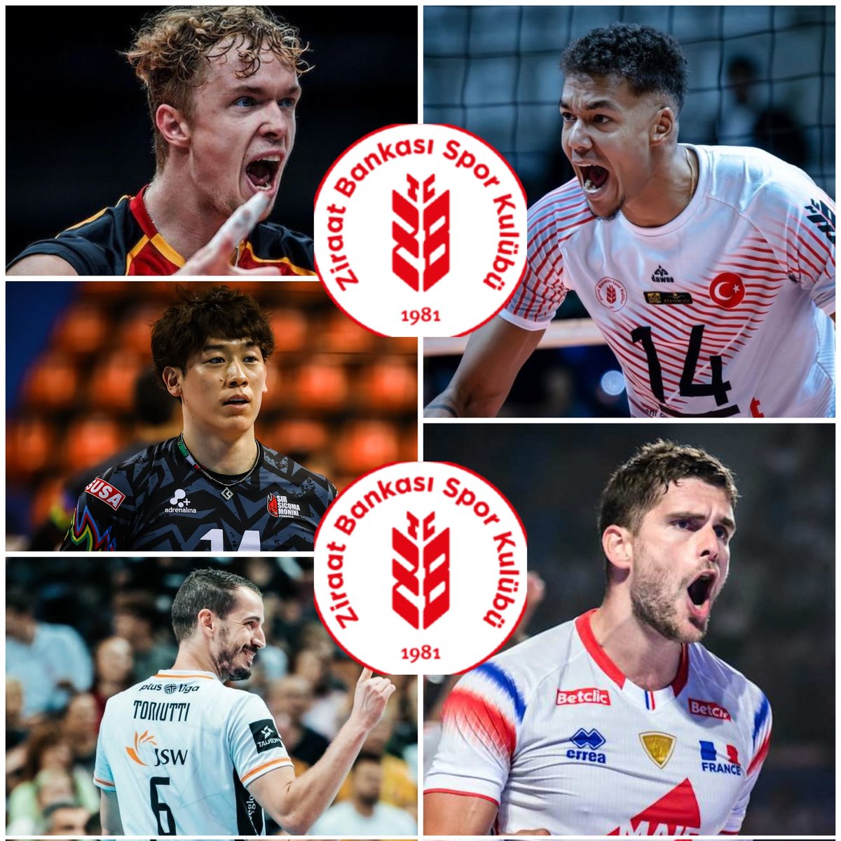 ❗️ LISTA OBCOKRAJOWCÓW,
ZIRAAT BANKASI ANKARA,
SEZON LIGOWY 2026/2027:

▪️  Nimir Abdel-Aziz 🇳🇱
▪️  Benjamin Toniutti 🇨🇵
▪️  Trévor Clévenot 🇨🇵
▪️  Anton Brehme 🇩🇪
▪️  Yuki Ishikawa 🇯🇵

Limit obcokrajowców w tureckiej ekstraklasie nadal wynosi trzech zawodników. 

Cała piątka