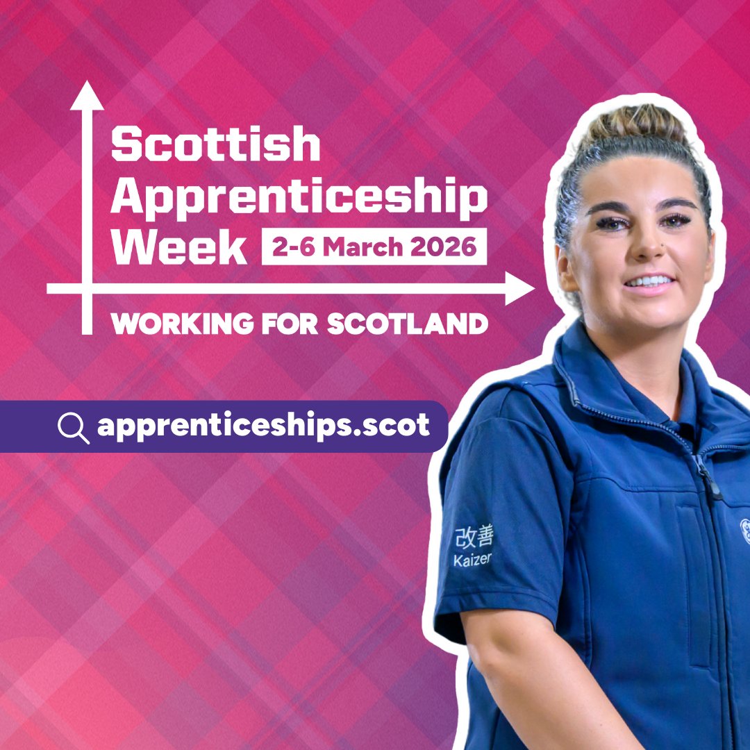 DYWScot's tweet image. ✨ It’s the start of Scottish Apprenticeship Week 2026!

We’re celebrating how apprenticeships create opportunities, build skills and strengthen Scotland’s workforce.

Join the conversation 2–6 March and show how #apprenticeships are #WorkingforScotland.

#ScotAppWeek26 #DYWScot